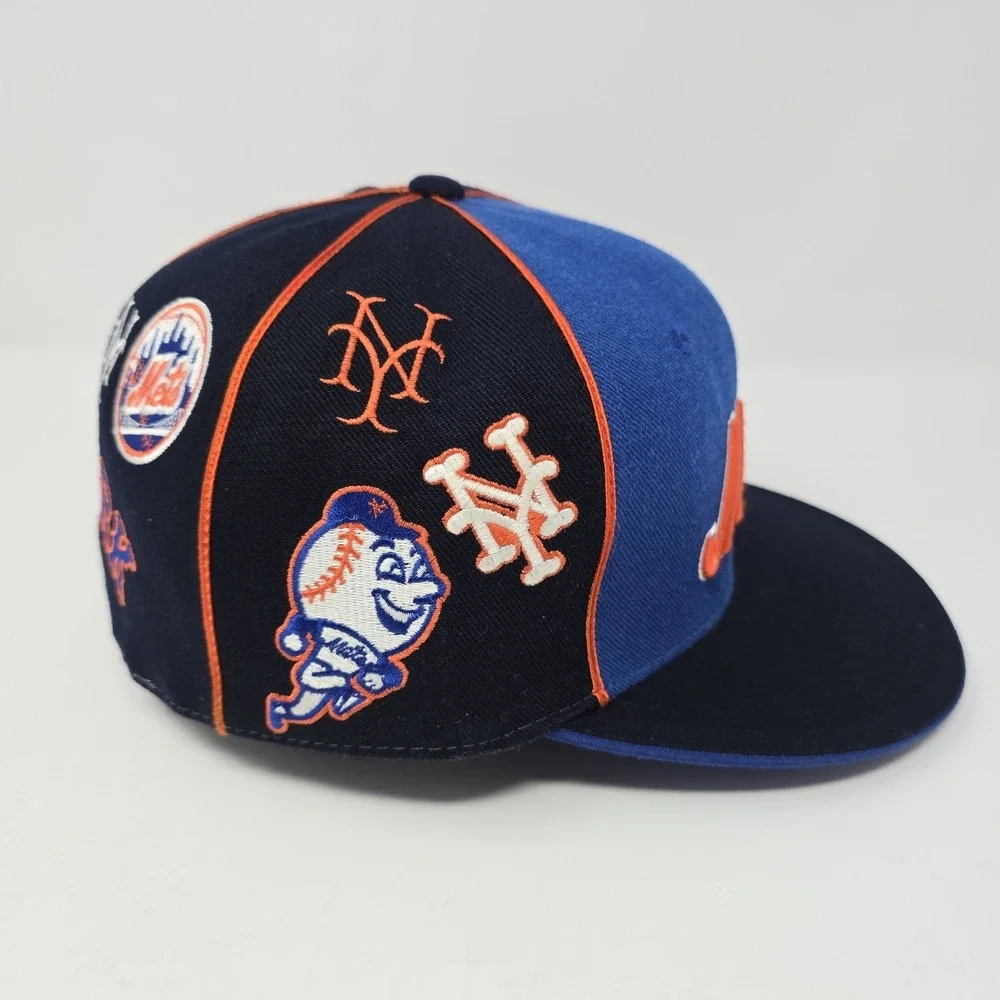 American Needle New York Mets Cooperstown Collection Multi Logo Hat Blue 7 7/8